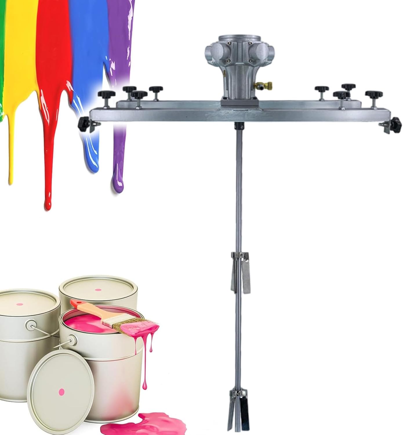 Pneumatic Paint Mixer, IBC Air Agitator,Speed Stepless Adjustment, Stirring Capacity 1000L, Paint Stirring Machine Bracket Air Agitator Paint Mix Tool,H004,H006