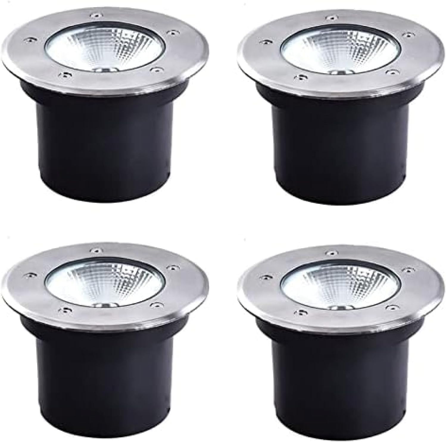 4pcs Ground Led Landscape Lights - 15w Led Underground Light, Ip67 Waterproof Outdoor Recessed Lighting Lights, Cob Led High Brightness Ground Spotlight, for Gardens, Gazebos, Warm Light, 15W(24V)