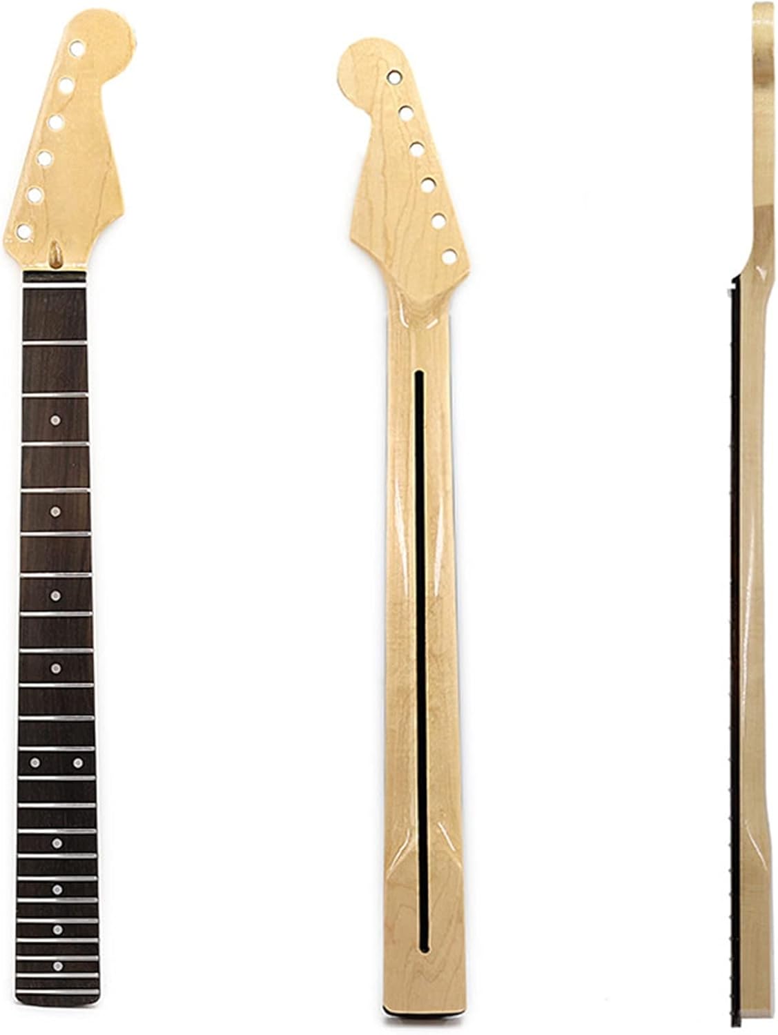 22 Frets Inlay Dots Maple Electric Guitar Neck Rosewood Fingerboard Wood Color Guitar Accessories Unfinished Guitar Neck