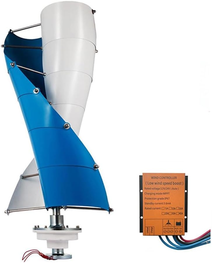 400W Vertical Wind Turbine Generator - Low Noise 12V/24V Windmill Power Generator with Controller for Home & Garden, Efficient Free Energy Solution