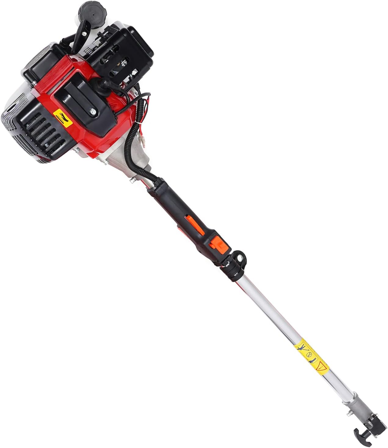 2-Stroke Push Lawn Mower, 52CC Single Cylinder Hand Push Lawn Mower, Gas Powered Push Lawn Mower, 1.7KW/6500-8500r/Min (Red+Black)