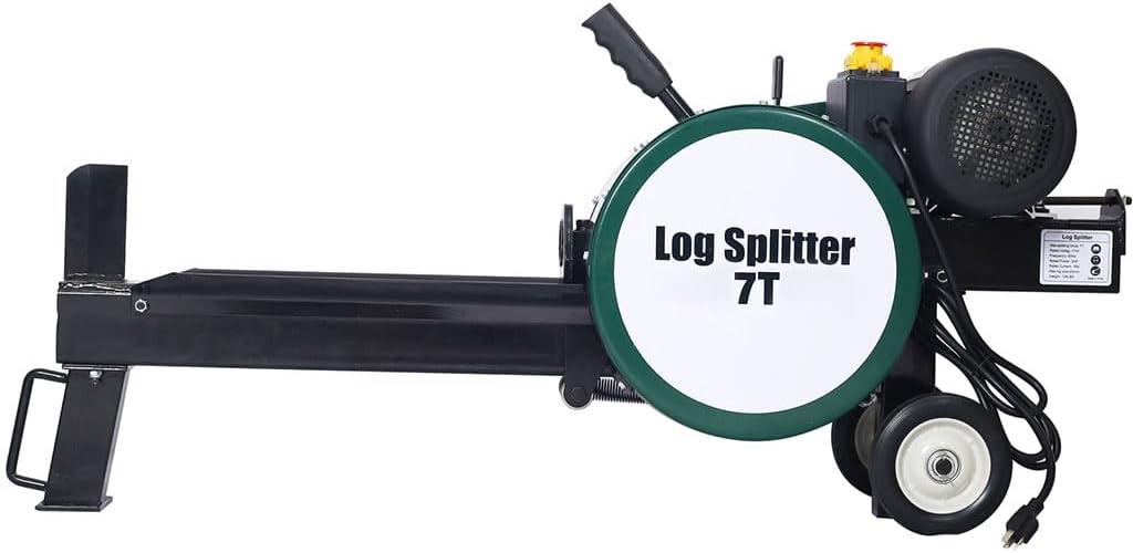 Splitter Portable, Doubl Flywheel Electric Log, with Extra-Fast Splitting Capabilities, 7 Ton hotizontal 2HP 16A for Fire Wood Splitting Forestry