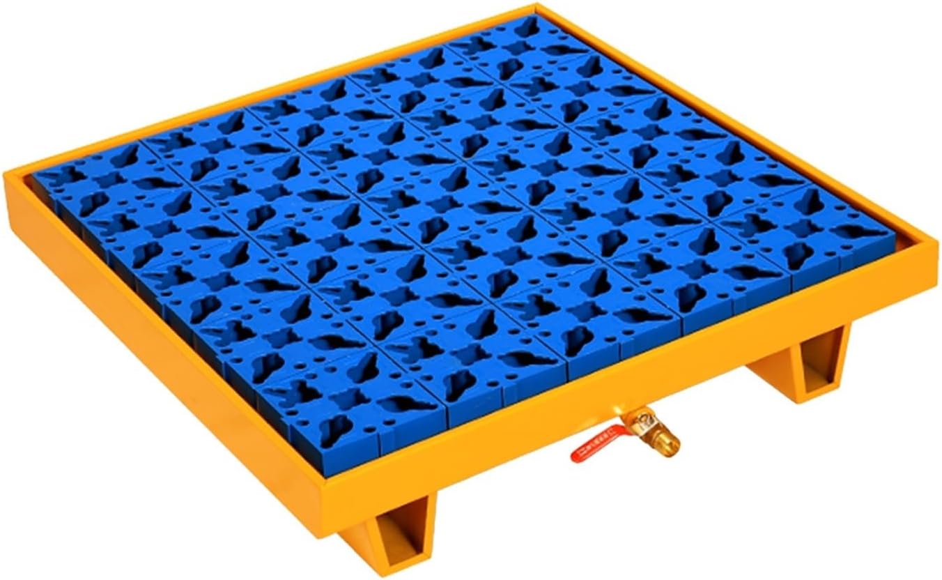 Oil Spill Containment Tray with Drain, Leakproof Spill Platform for Garage and Warehouse, Metal Spill Pallet with Grating for Oil Drums and Washing Machines