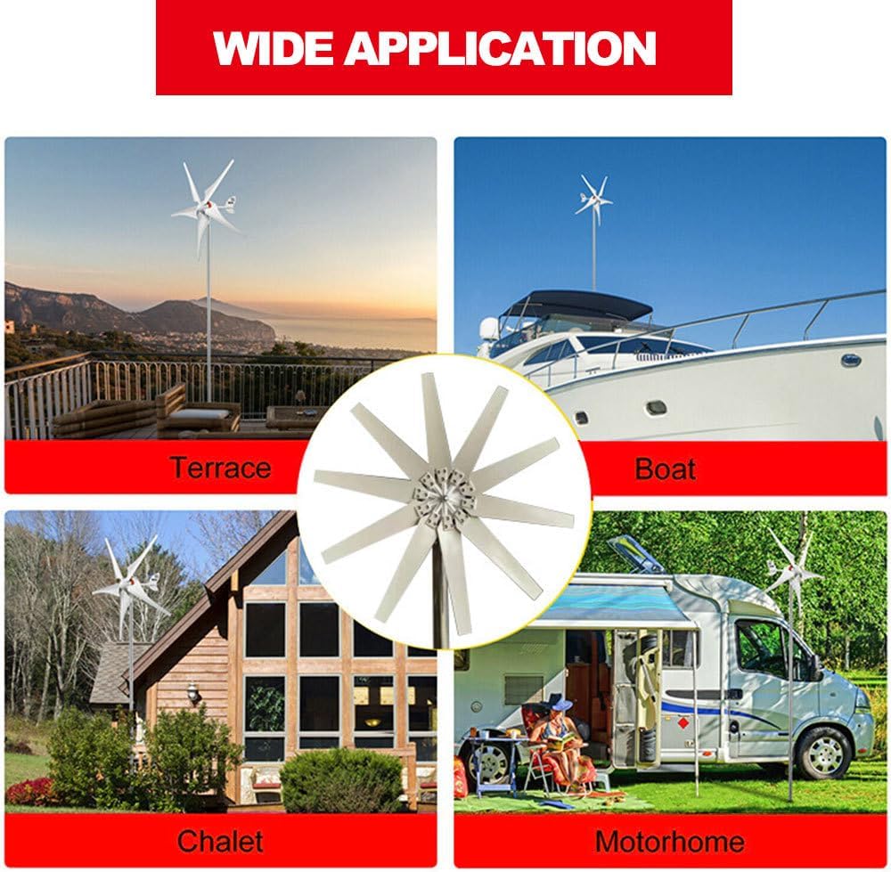 48v,14000W 12V/24V Wind Turbines Generator, 8-Blade Fan Wind Turbines Generator Kit, Electromagnetic Electricity Producer Equipment(Low Noise)