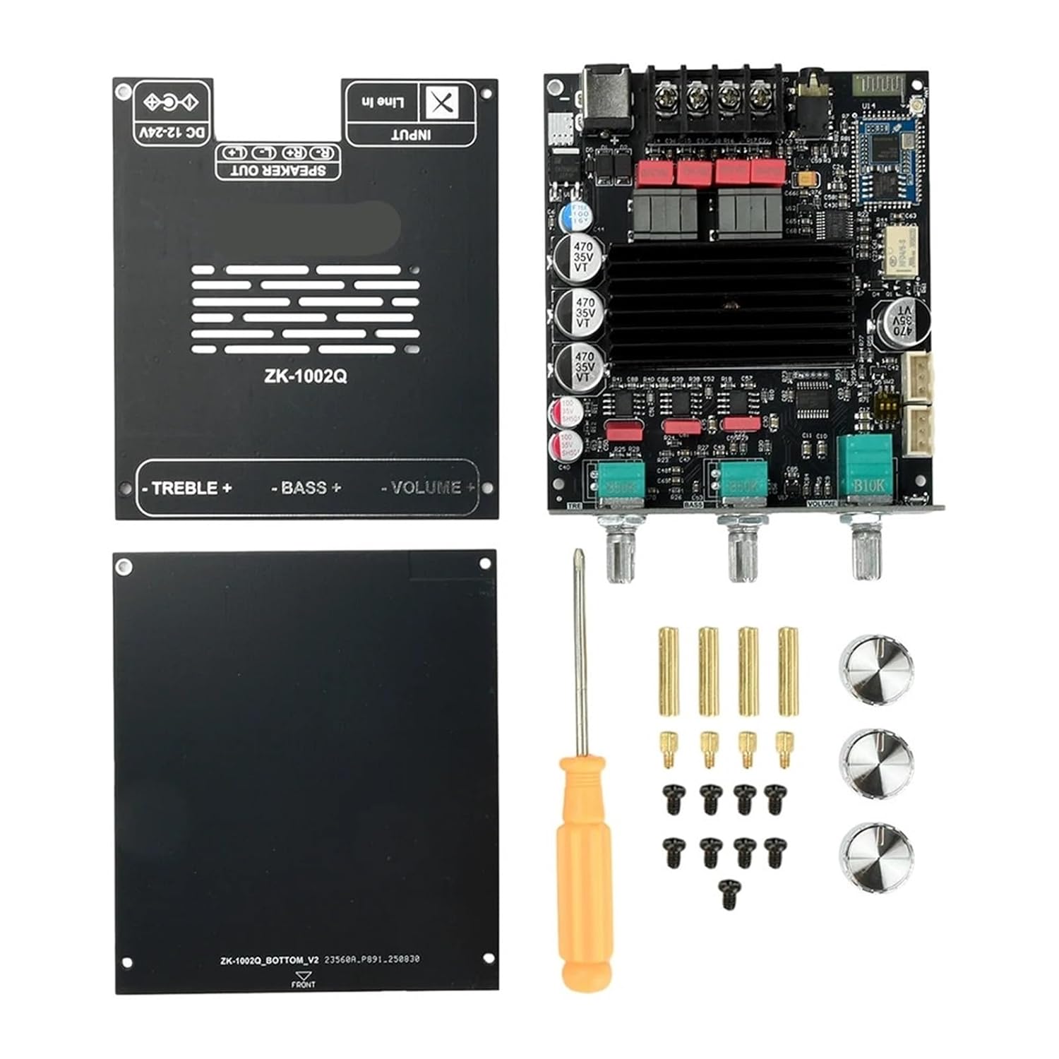 ZK-1002Q Digital Sound Amplifier Board Qualcomm QCC3034+TPA3116 2.0 Channel 100W+100W APTX Lossless Audio Amp Module(Type B)