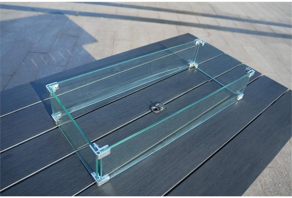 Direct Wicker Gray Cast Iron Propane Outdoor Fire Pit Table with Lid