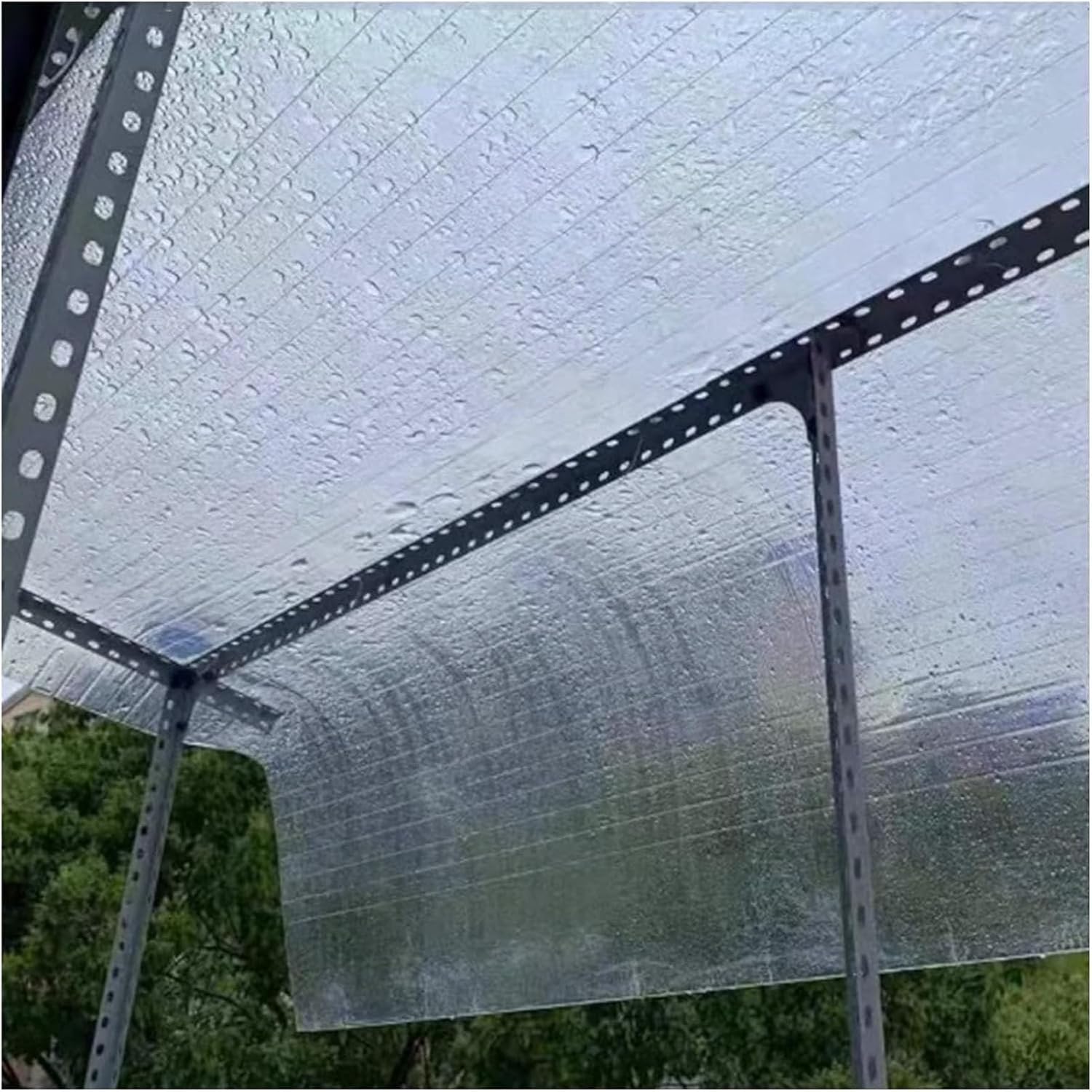 0.8mm Polycarbonate Roofing Sheet, Clear Greenhouse Glassfiber Solid Sheet, Easy to Bend & Cut, Sunshine Board Rainproof Insulation for Garden Outdoor Canopy Cold Frame Cladding Replacement ( Size : 1