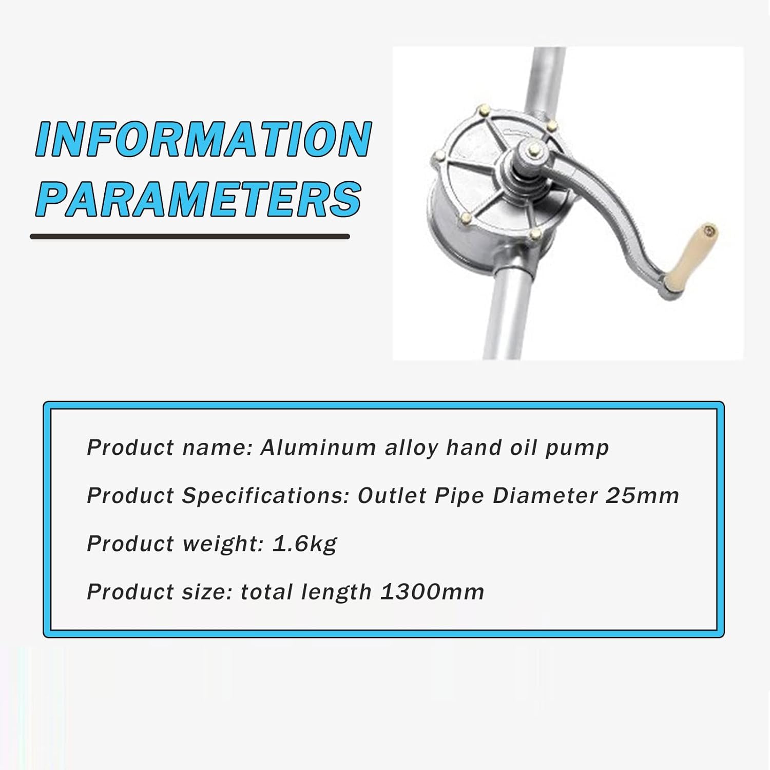 Hand Tool Aluminum Alloy Hand Oil Pump, Manual Oil Pump, Oil Suction Machine, Self-Priming Oil Pump, Oil Drum Pump