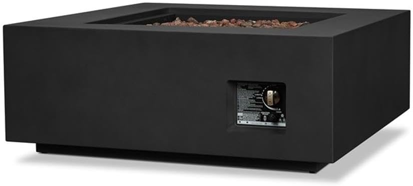 Square Metal Propane Fire Table with Conversion Kit in Black