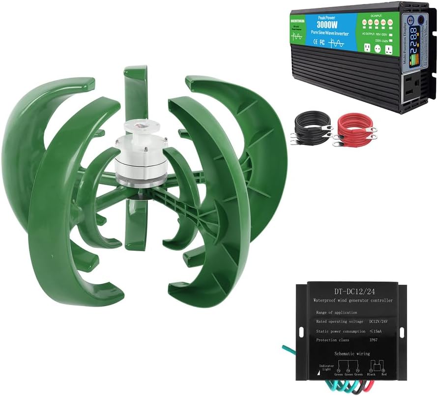 24v,HYZHANHONG No Noise12000w Wind Turbines Wind Generator,12M/S Rated Wind Speed12v 24 V 48 Volt Fiber Blade Horizontal Home Power Windmill Energy Turbines Charge