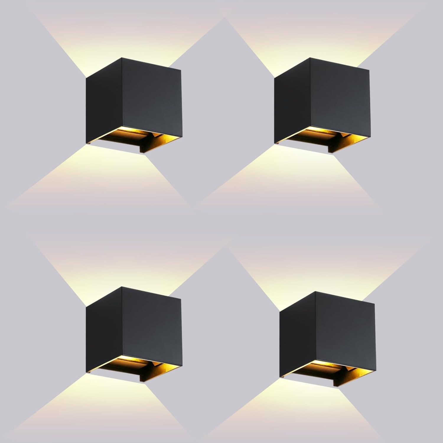 Modern Wall Lights 4 PCS LED Wall Pack Light Waterproof Outdoor Sconces for Porch Patio