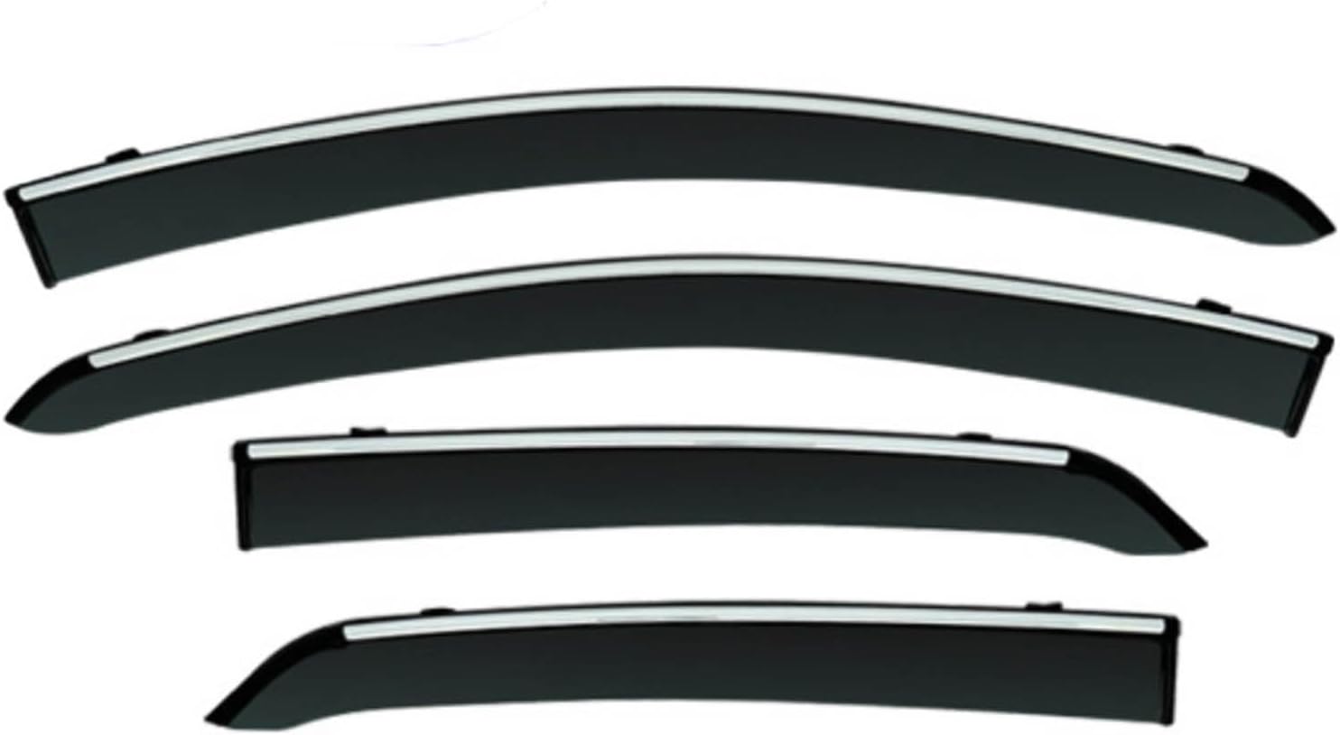 Window Deflectors for Toyota Vitz MK2-XP90 2006-2009, Sun Rain Guard Window Visors Vent Shades with Bright Stripes Car Accessories