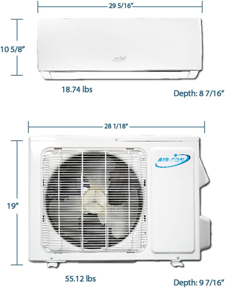 9000 BTU Mini Split Air Conditioner – Ductless AC/Heating System - 3/4 Ton Pre-Charged Inverter Heat Pump – 16 SEER - 15’ Lineset & Wiring - 100% Ready to Install - USA Parts & Support Serene Series
