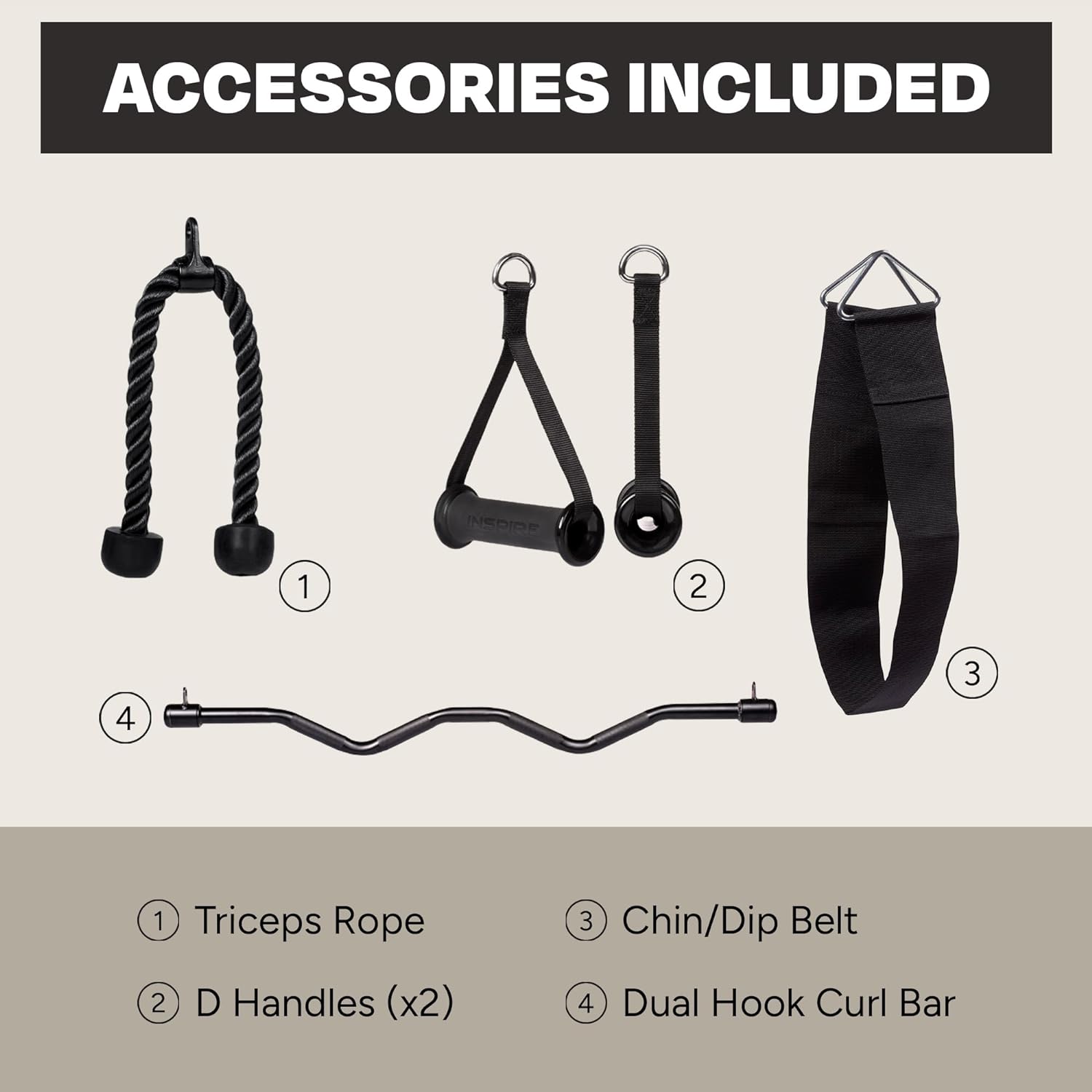 Inspire Fitness FTX Functional Trainer - Compact at Home Workout Machine with Accessories - Space Saving Design - Home Gym Cable Machine and Two 165 lb Weight Stacks