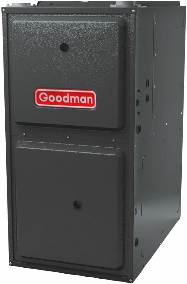 Goodman 96% AFUE, 60,000 BTU/h Capacity, Upflow/Horizontal Configuration, Single-Stage Natural Gas Furnace with Nine-Speed ECM Blower Motor GM9S960603BN - Includes Thermostat