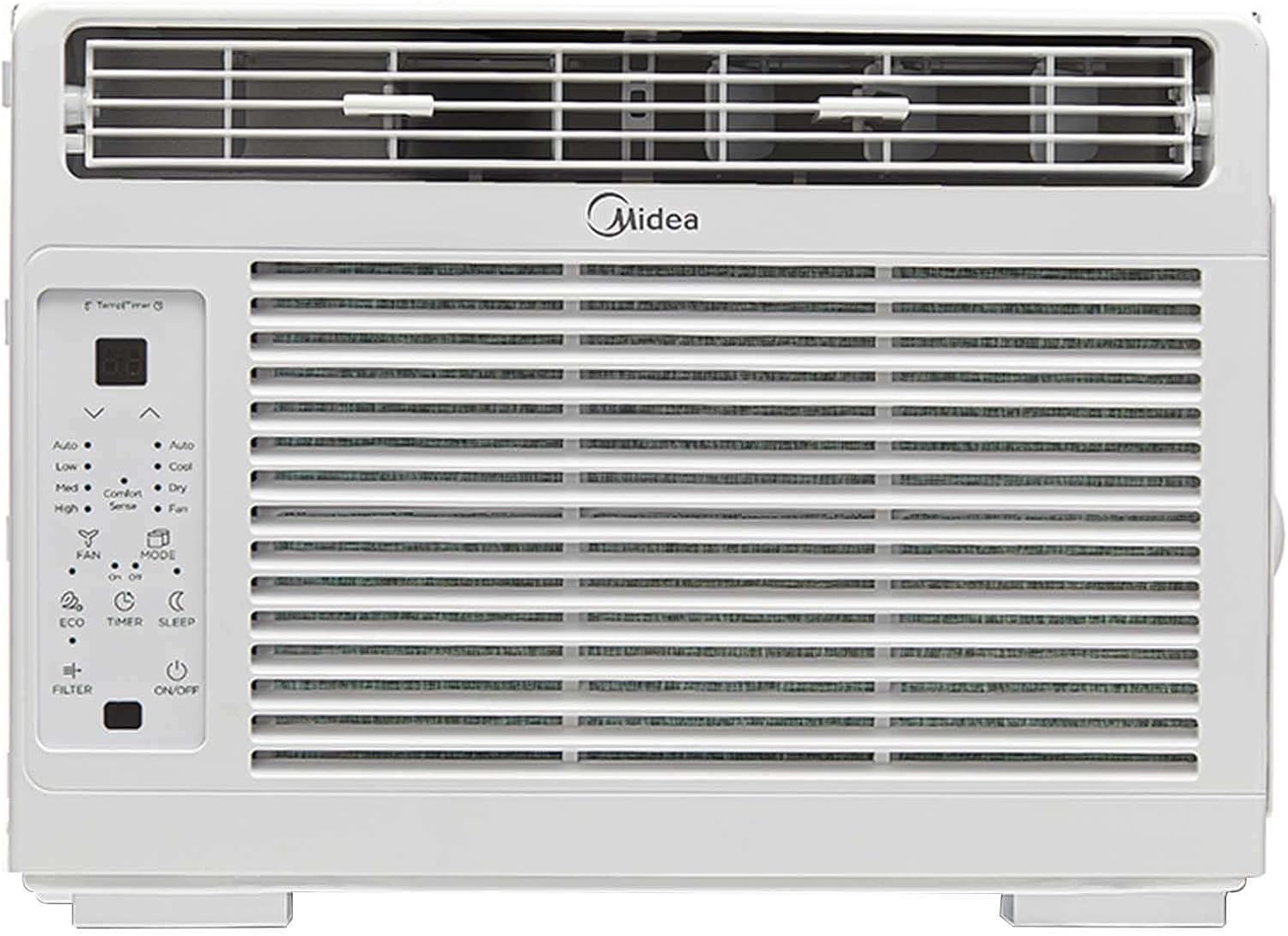 Midea 5000 BTU Window Air Conditioner ComfortSense Remote 150 sq ft, 450W, 56 dB noise level, 3 cooling modes and 3 fan speeds - MAW05R1WWT-T (Renewed)