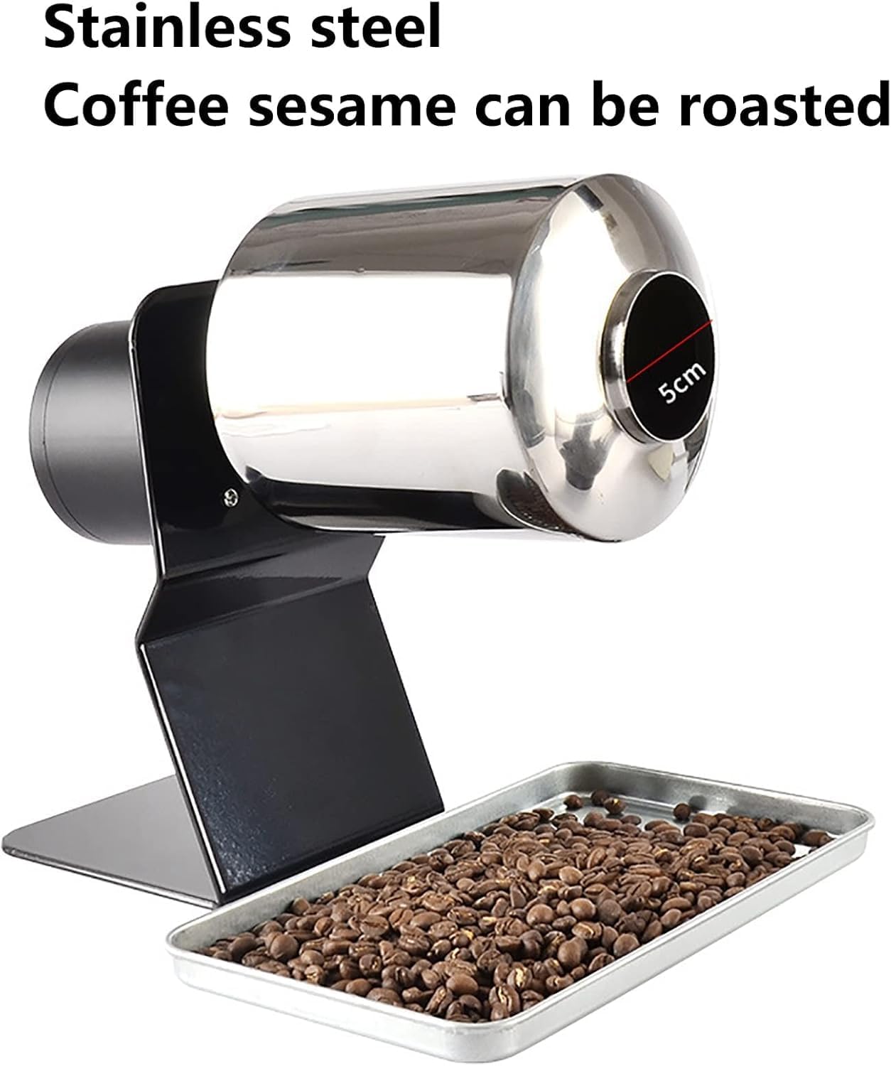 Household Coffee Bean Roasting Machine, Electric Household Stainless Steel Drum Type Rotation Coffee Bean Roaster Roller for Baking Coffee, Raw Beans, Peanuts, Grain