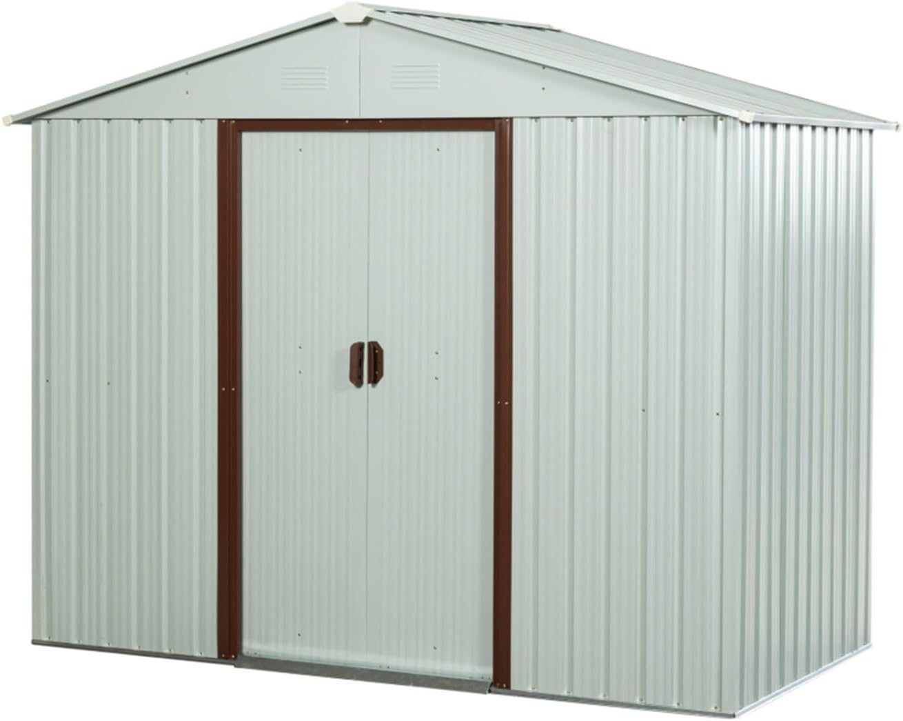 Garden Sheds 8ft x 4ft Outdoor Metal Storage Shed, White Outdoor Storage Shed Outdoor Storage Sheds
