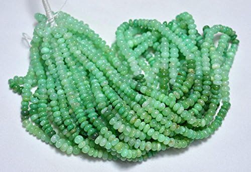 13 inch natural beads strand of 9mm smooth rondelle shaded chryosprase gemstone beads for DIY jewelry - necklace, bracelet, earring, ring.