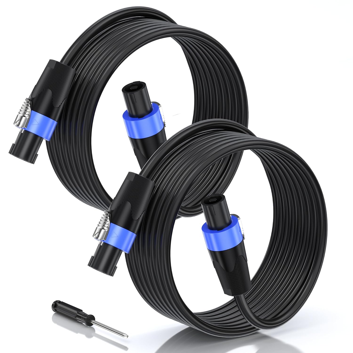 100 feet Speakon to Speakon Cables, 2 Pack Professional Audio Amplifier Mixer Speakon Speaker Cable Wire