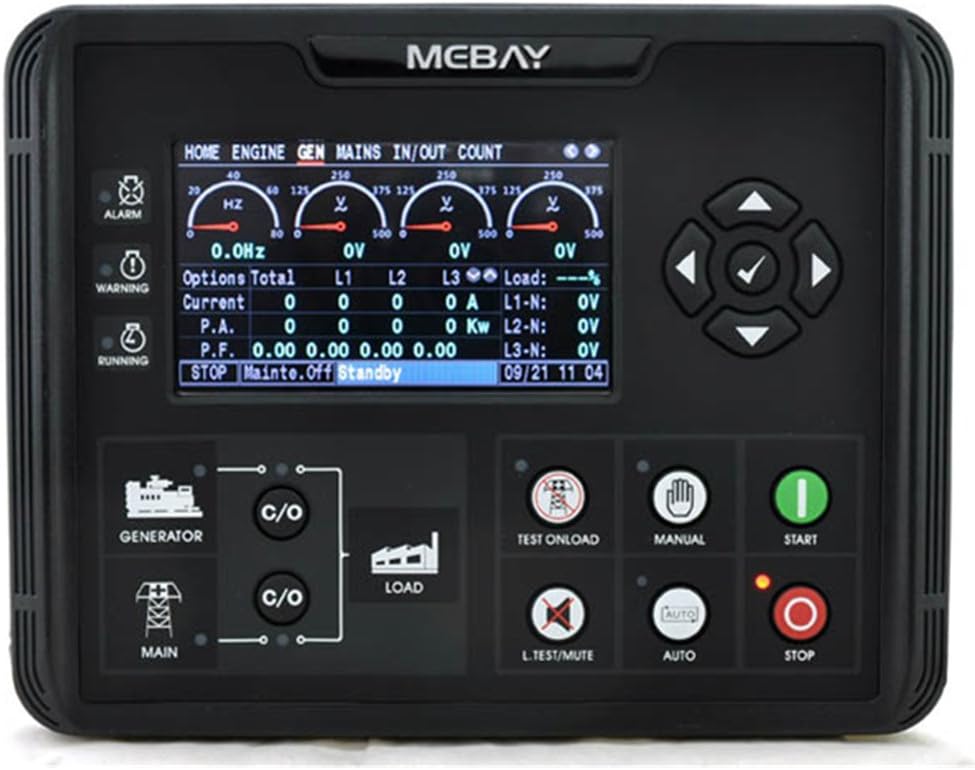 Genset Generator Engine Control Module Panel 4.3 inch LCD Auto Start Stop Controller Monitor Mains Monitor AMF Automatic Switching Control ATS IP54 RS485 USB CAN Port DC 8-36V (DC72DR)