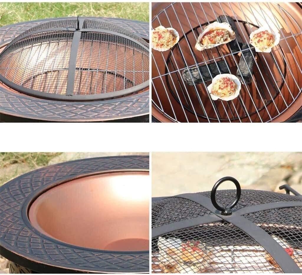 Outdoor Fire Pit Outdoor Fire Pit Bonfire Wood Burning Patio Coal Grill Firepit for Outside Grill Charcoal Smokeless Grill with Spark Screen