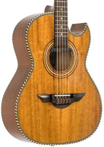 H. Jimenez LBQ1ENM El Esta'ndar Acoustic-Electric Guitar, Bajo Quinto Natural Mahogany,With Cutaway and Electronics