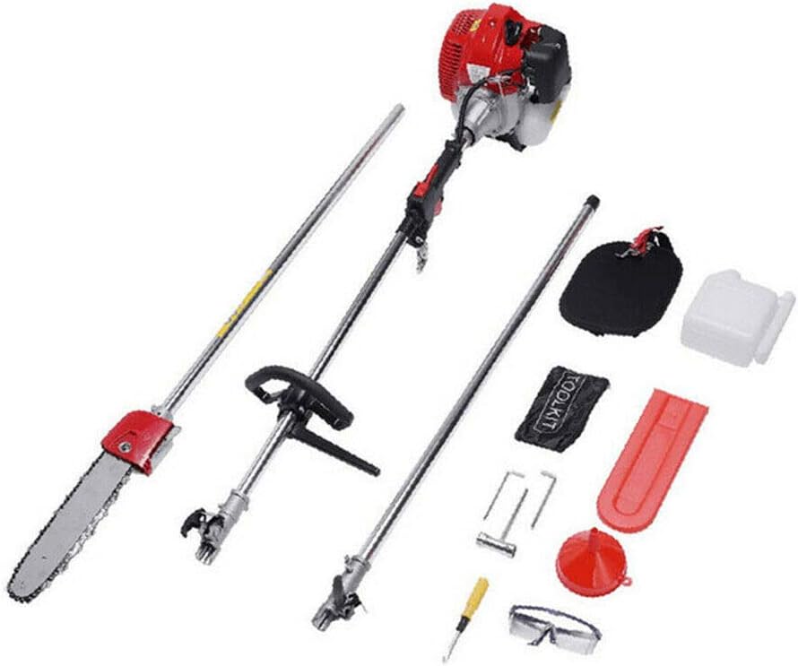 DENESTUS 42.7cc Gas Pole Saw Pruning Saw Powerful 2 Stroke Blade Outdoor Long Reach Saw Extension Tree Trimmer Device
