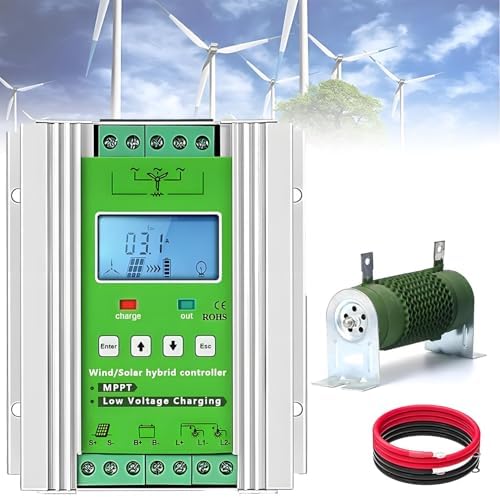16000W Wind Solar Hybrid Controller - MPPT Boost Charging, LCD Display, 8000W Wind Turbine & Solar Power, 12V Multifunctional Charge Controller for Renewable Energy Solutions