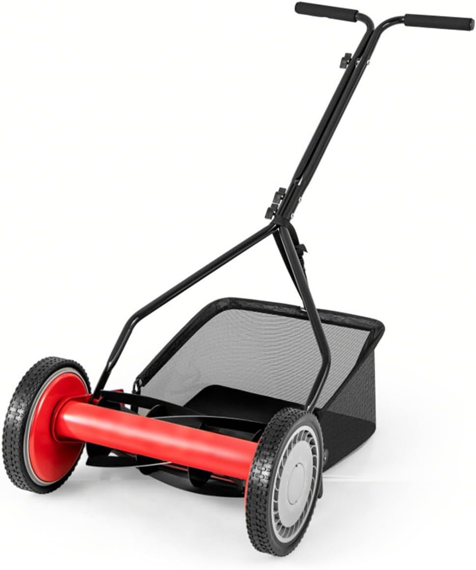 14 Inch Push Lawn Mower with Grass Catcher Bag