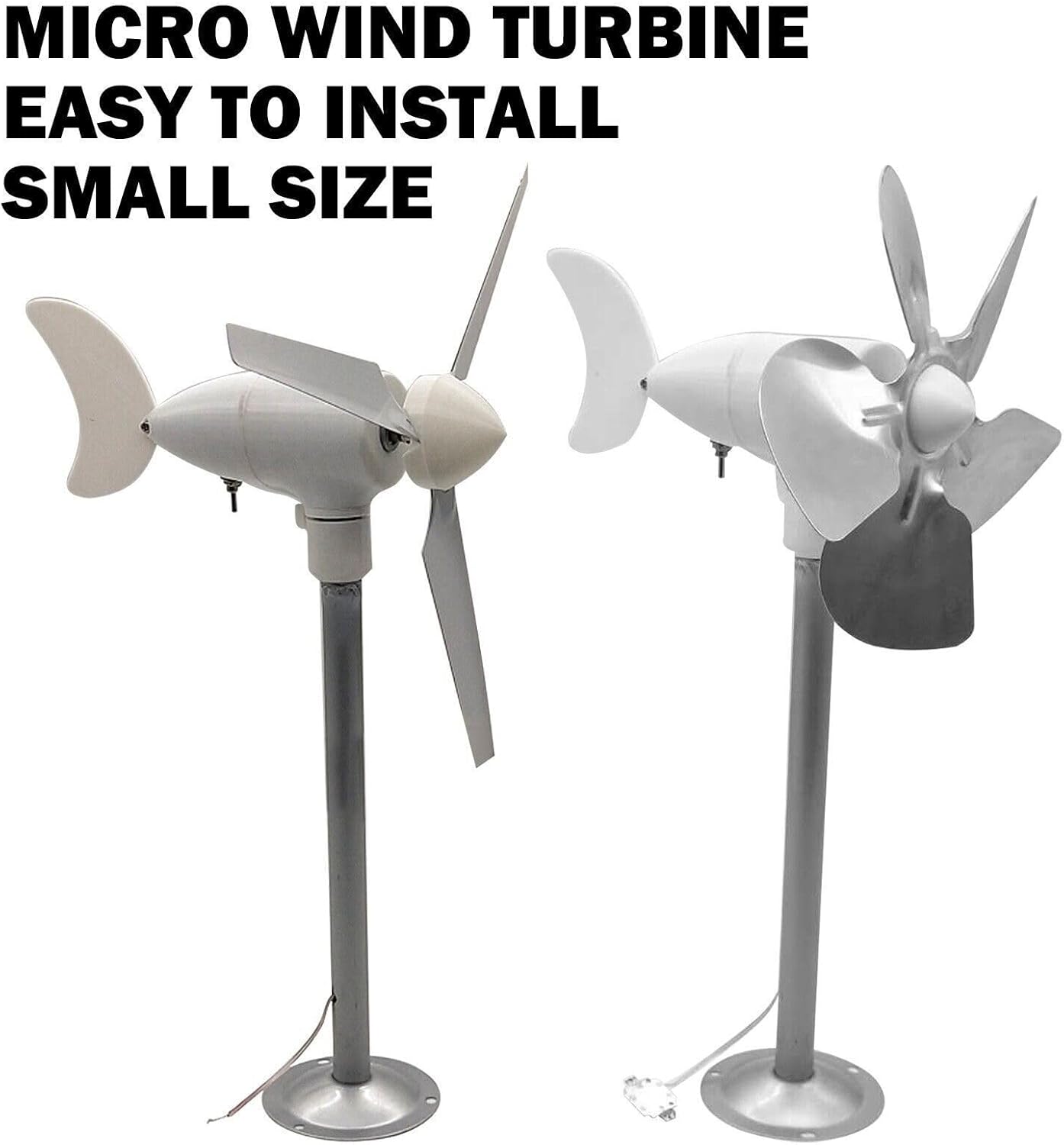 DIY Windmill Kit Miniature Wind Generator Three-Phase Permanent Magnet Brushless Generator Model Windmill Window Display DIY (Color : 3blade+5blade 2pc)