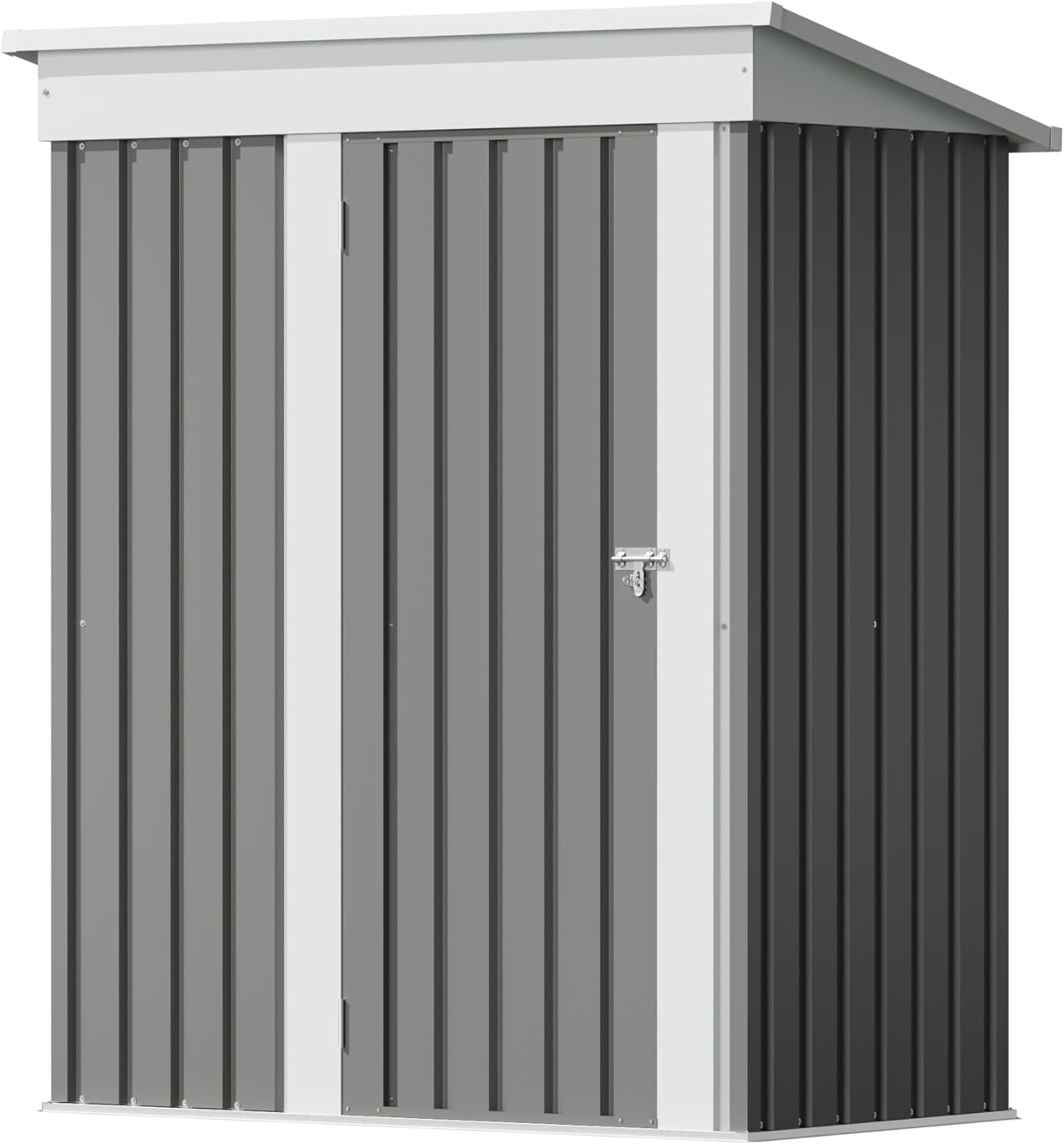 Flamaker 5x3 FT Storage Shed Waterproof Metal Garden Shed with Lockable Door Utility Tool Shed Outdoor Storage for Backyard, Patio and Lawn, Grey