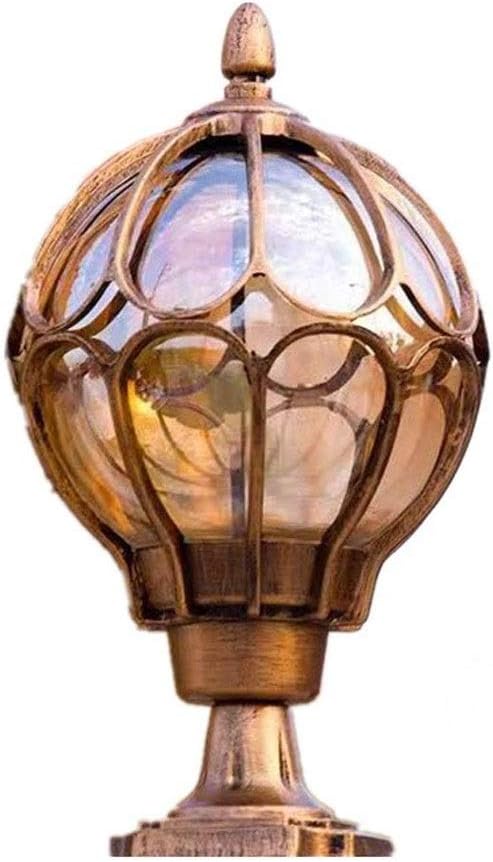 Courtyard Light Vintage Europe Style Globe Big Street Pillar Lamp Antique Cast Aluminum Outdoor Post Lighting for Wall Courtyard Door Lamp