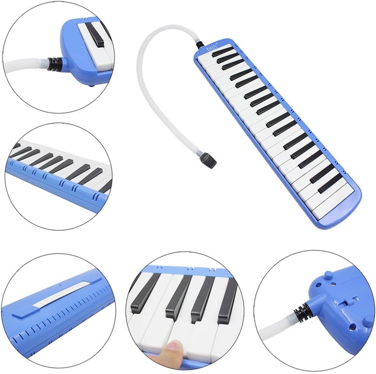 Melodica 37 Keys Mouth Melodica Keyboard with Carrying Bag Harmonica Pianica ABS Silver Plated Base Portable for Adults Students and Kids