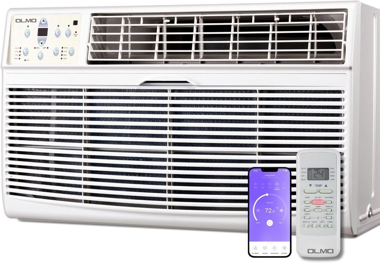 OLMO TTW 12,000 btu 230V Through-the-Wall Air Conditioner with Remote Control and built in Smart Kit, Cooling Only (R32 Refrigerant)