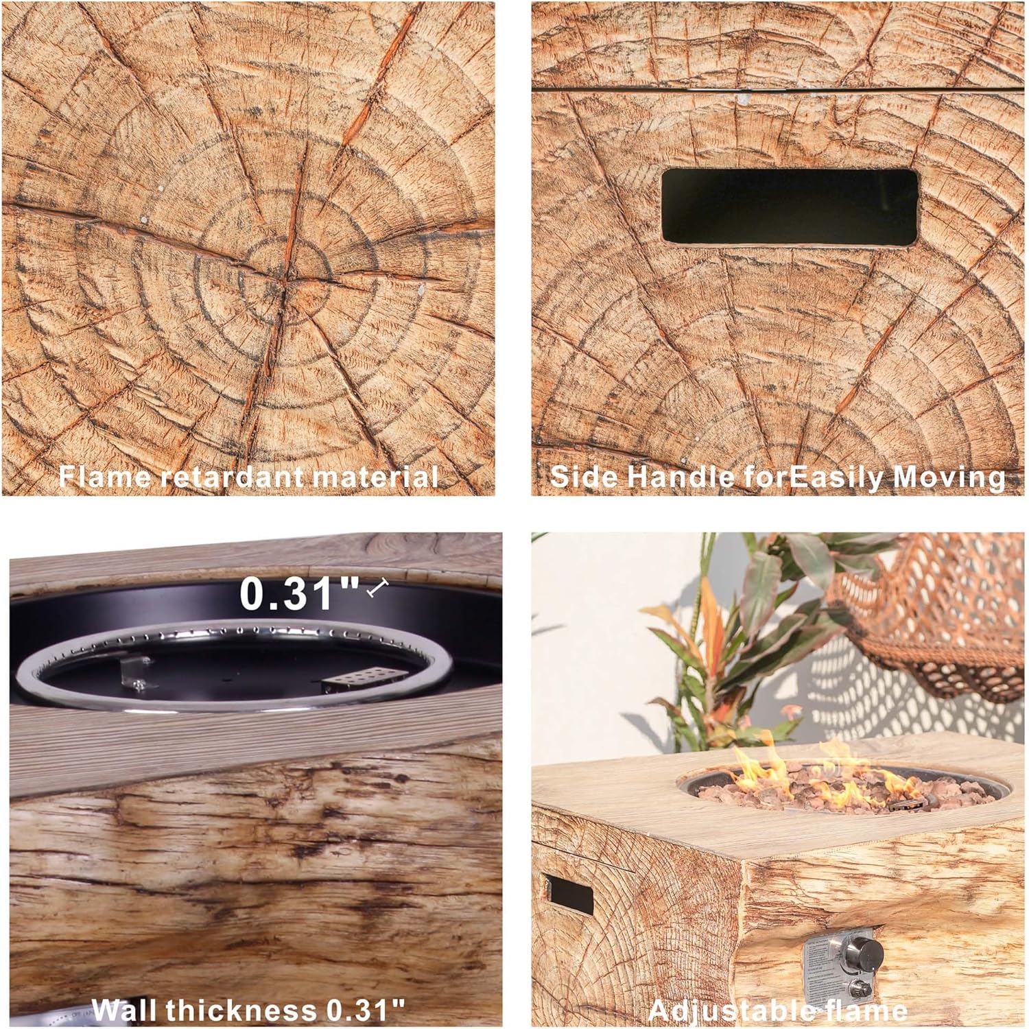 2 in 1 Outdoor Fire Table 50,000 BTU Gas Burner & Coffee Table 40