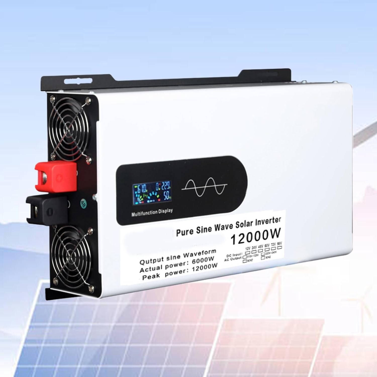 60V to 220V 50HZ,Low Frequency Solar Inverter,12000W Pure Sine Wave Power Inverter Dc12v 24V 48V 60V 72V to 110V 220V Home Energy Storageinverters Suitable for Outdoor Use
