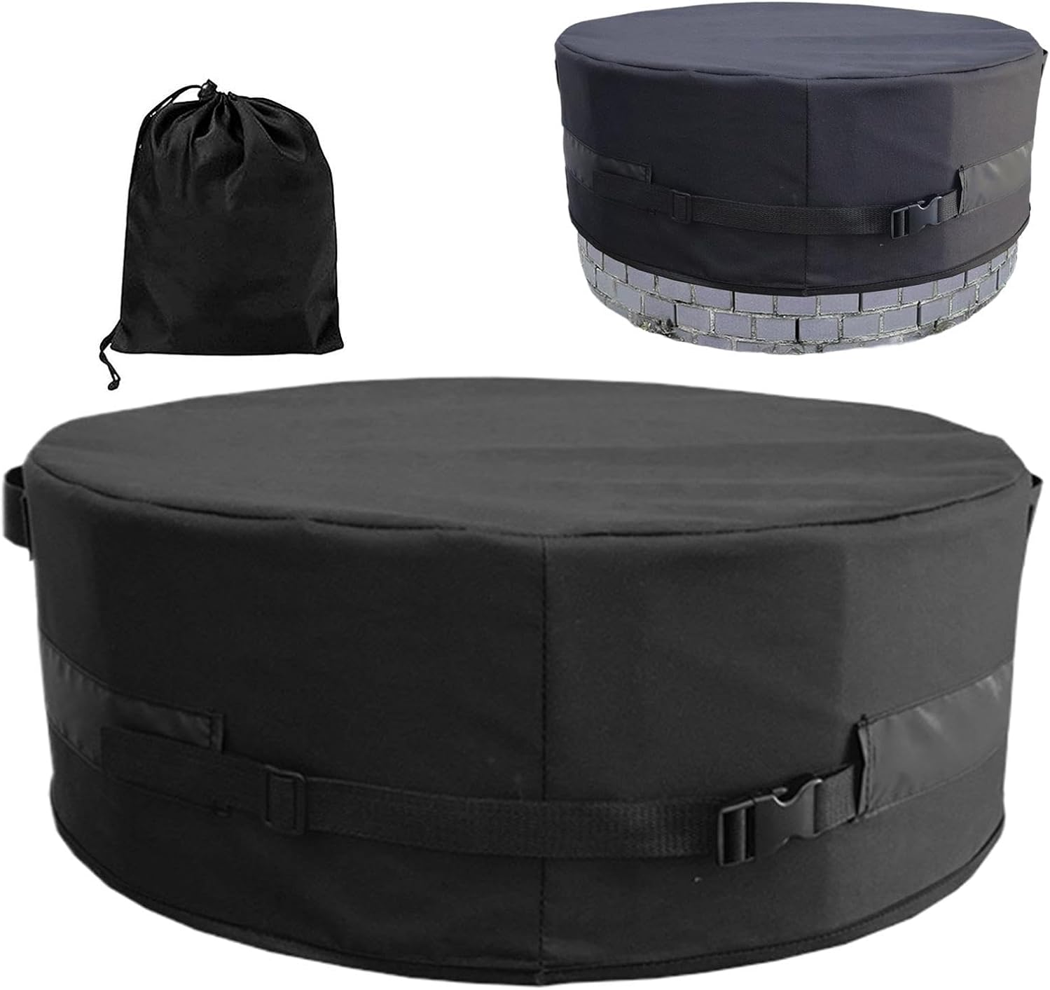 Firebowl Cover - Heavy Duty Outdoor Fire Pit Cover Adjustable Firebowl Cover All Weather Safe | Secure Adjustable Buckle Firebowl Cover Waterproof Pat