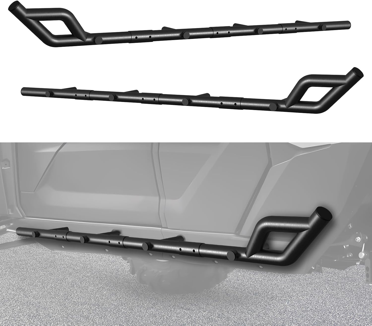 Nerf Bars Rock Sliders for Kawasaki Teryx KRX4 1000, Combined Side Bumper Brush Guard Side Steps Nerf Bars Tree Kickers for Kawasaki Teryx KRX 4 1000 2023-2025 Accessories(4 Seat)