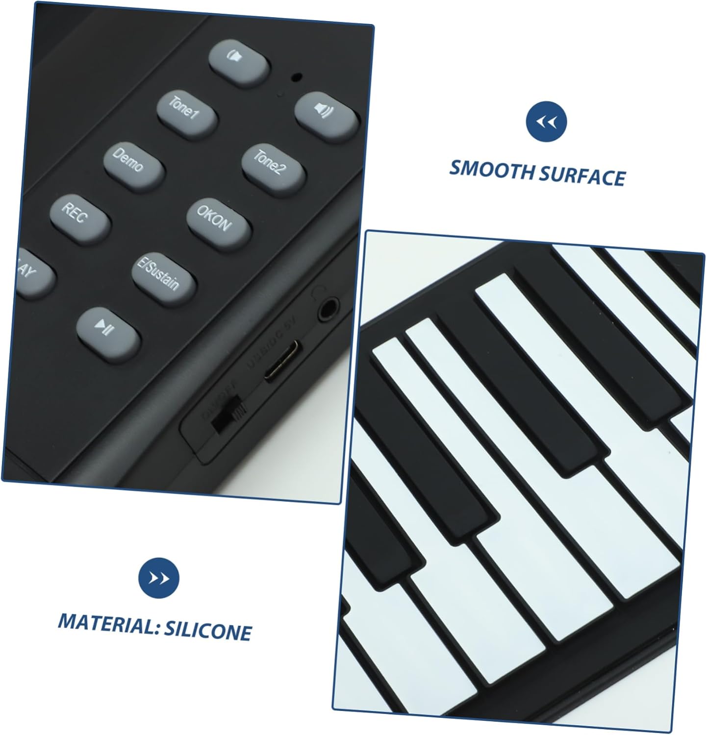 Keys Portable Up Piano Durable Silicone Electronic Keyboard for Beginners Lightweight Easy to Carry for Music Lovers