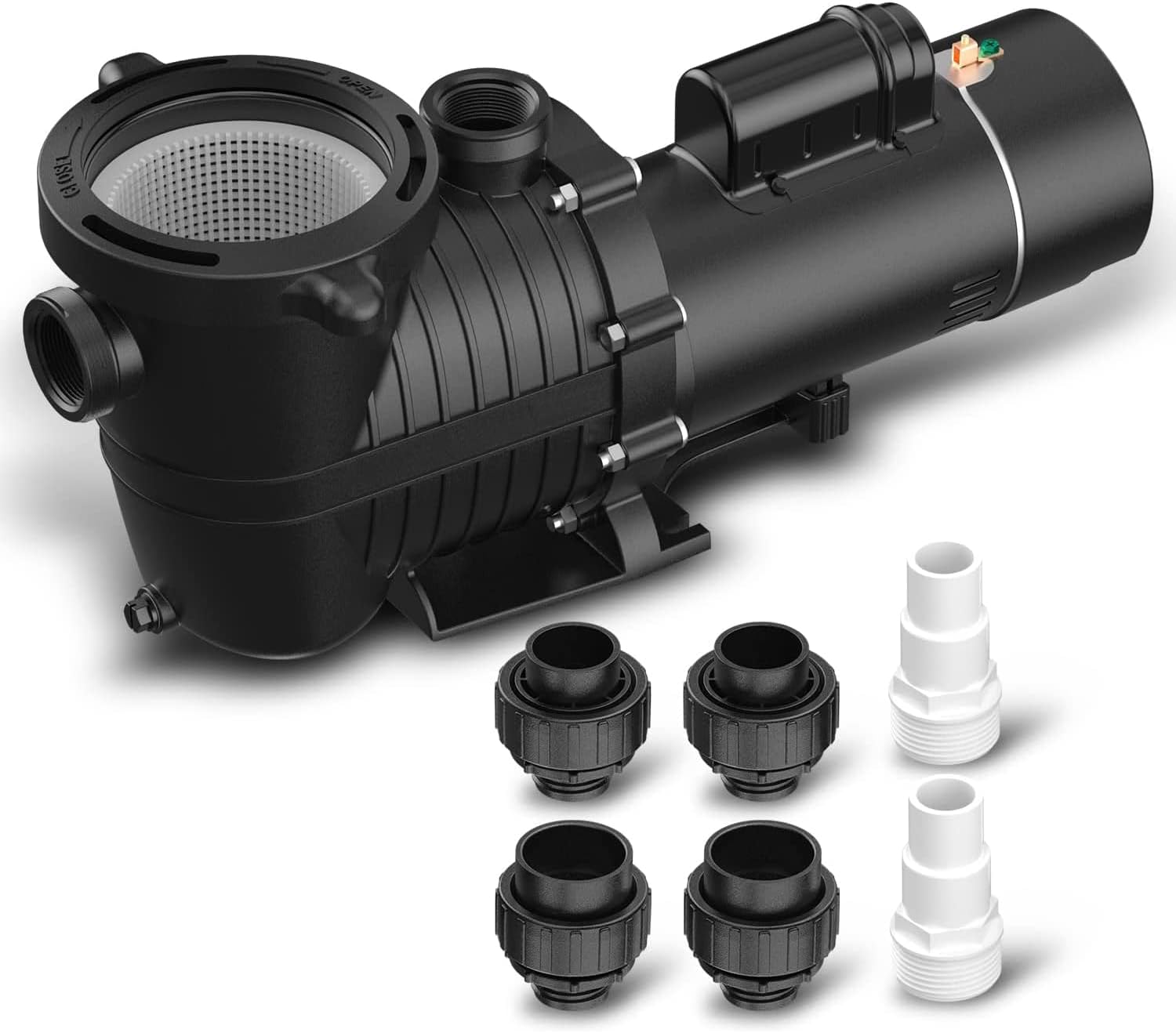 BRIOPAWS 1.5HP Dual Speed Pool Pump 230V, 4680GPH Flow, 43FT Head Lift, 1