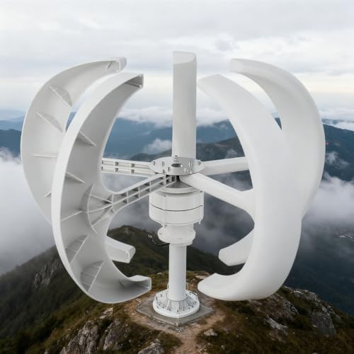 Kang 3000W Low Noise Vertical Wind Turbine Generator, 5-Blade Design for Home & Garden, Efficient 12V-220V Motor Kit, Renewable Energy Solution, Eco-Friendly Power
