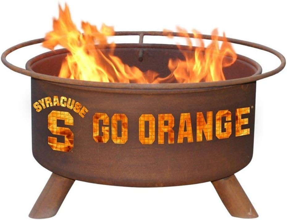 Patina 31 in. College Fire Pit with Grill and FREE Cover