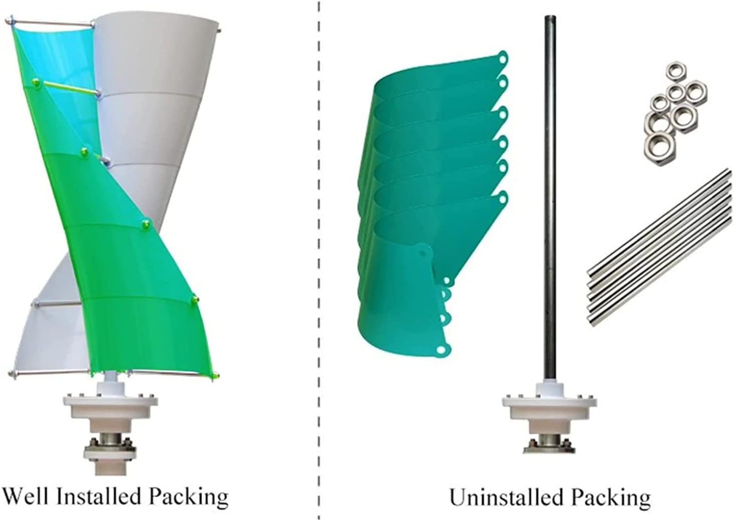 LiuSj JUnSt 10000W Green Vertical Wind Turbine Wind Generator,Three-Phase Ac with Controller Low Wind Start Wind Turbine for Home Or Camping