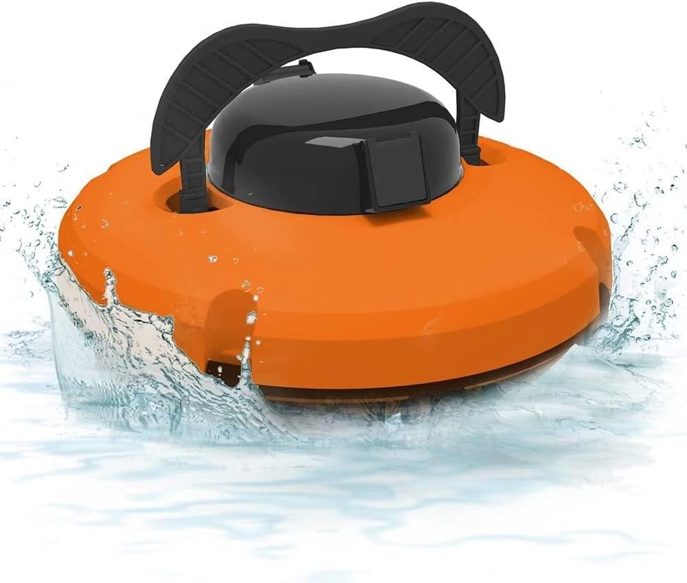 Cordless Automatic Pool Cleaner, Wall-Climbing Robotic Pool Vacuum Cleaner with Smart Navigation, Top Load Filter, 90-Minute Runtime, Ideal for Above Ground Swimming Pools - Orange(Orange)