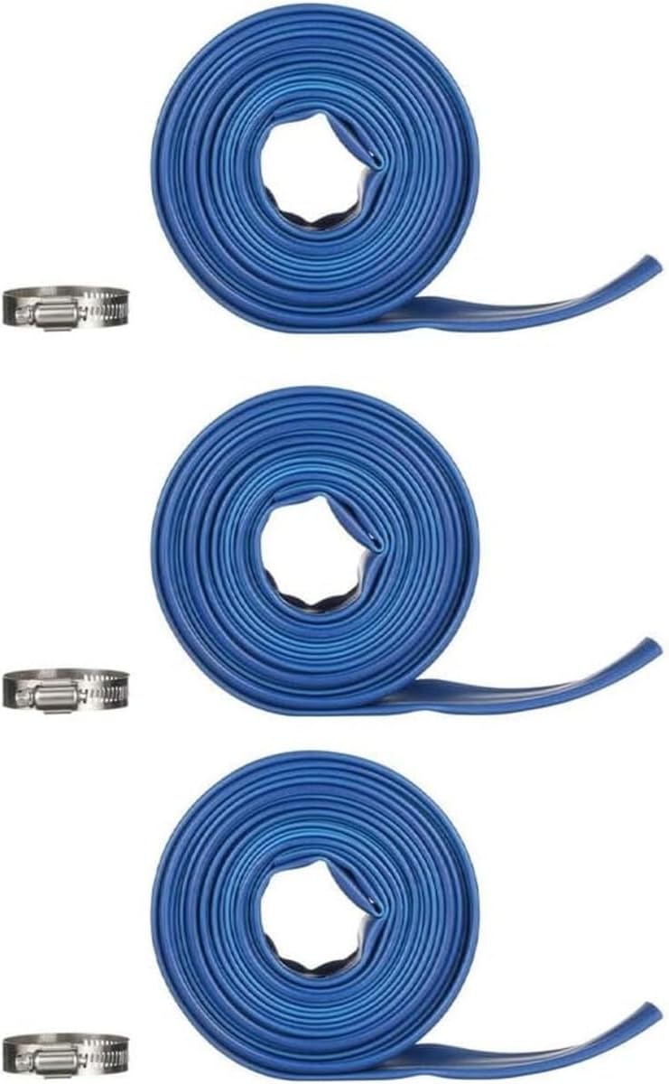 Blue Devil 25-Foot Backwash Hose Replacement for Pool with Hose Clamp, 1-1/2