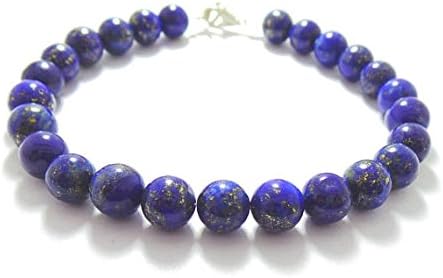 natural lapis lazuli 8 mm smooth plain rondelle beads shape 8.5 inch bracelate