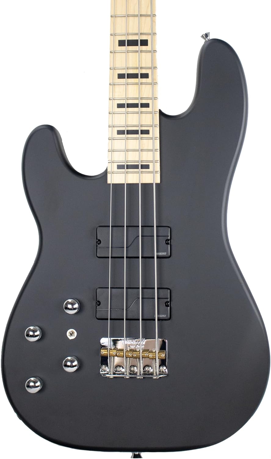 Sawtooth Rebel24 Series Left Handed Satin Black 24 Fret Electric Bass Guitar w Fishman Fluence Pickups