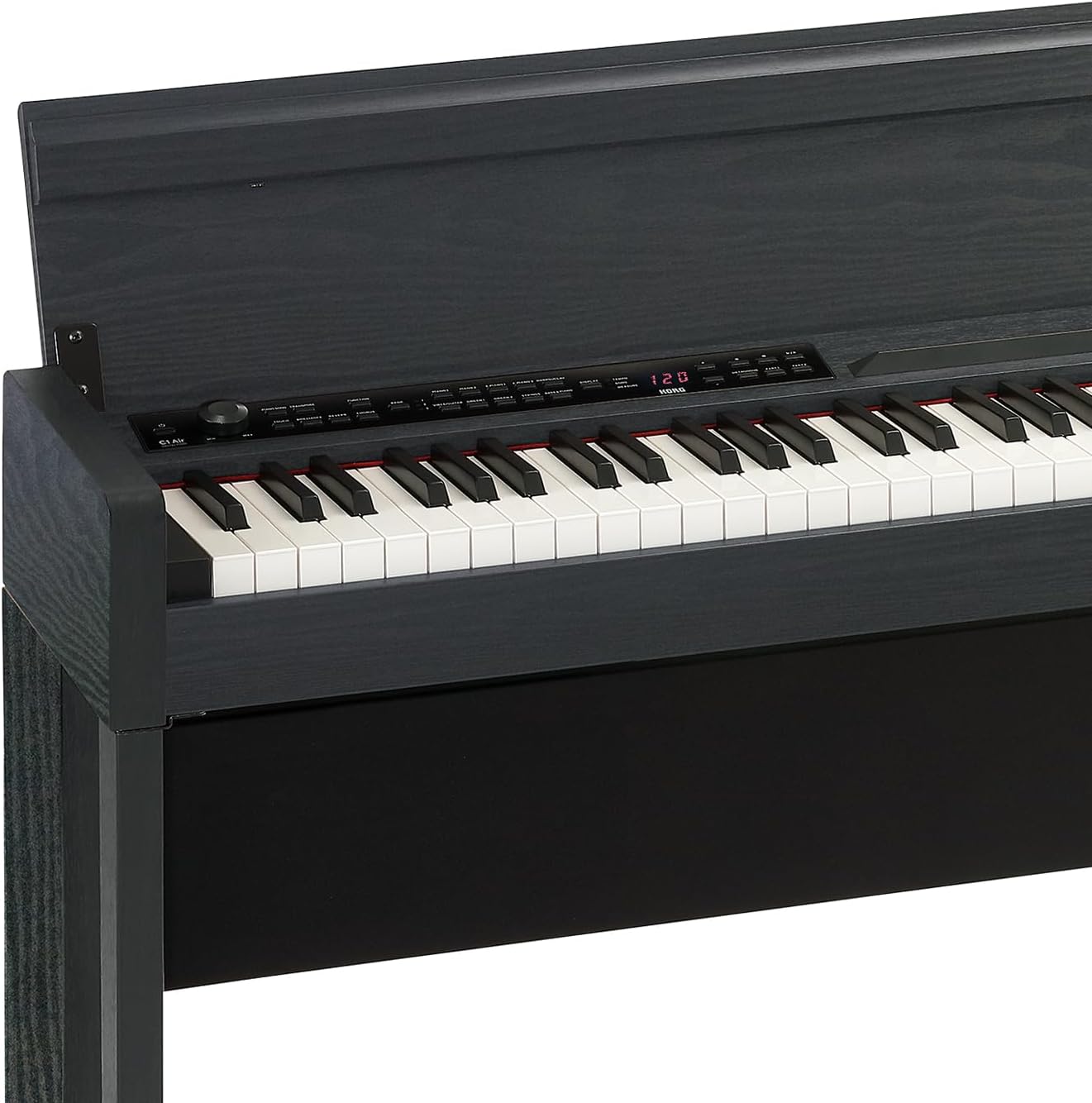 Korg C1 Air Bluetooth 88 Key Digital Piano with Real Weighted Hammer Action 3 Keyboard, Black with Rosewood Grain