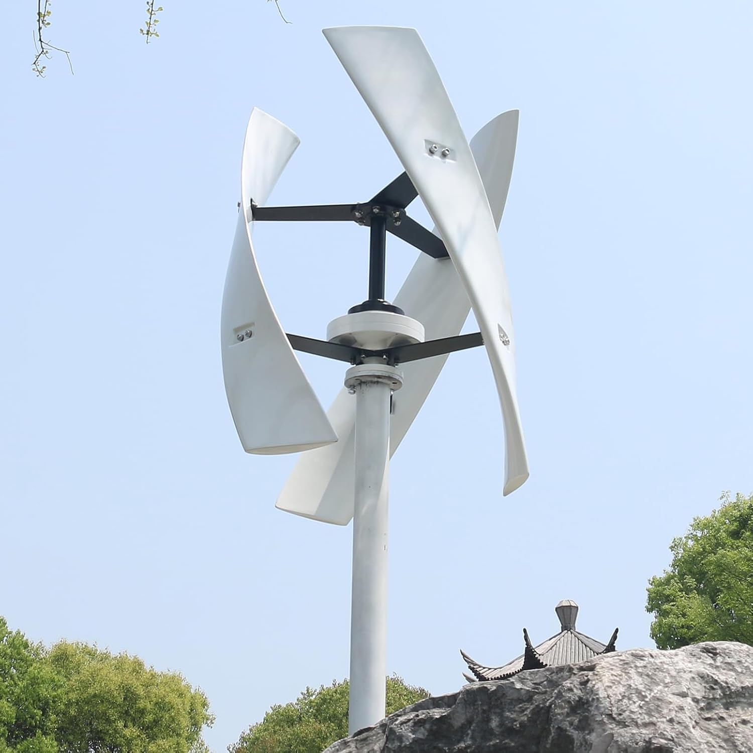 2000W / 2500W Vertical Wind Turbine Generator 3 Blades 12V / 24V / 48V Low Noise Rotation Wind Turbine Generator with MPPT Controller Maglev Wind Turbine for Home Use,Multi Colored,2500W24V